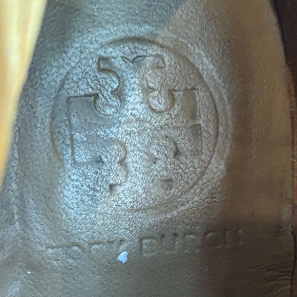 TORY BURCH Sz 6.5 Leather High Wooden Heel Bootie Clogs Distressed Rivets Studs - Picture 12 of 12